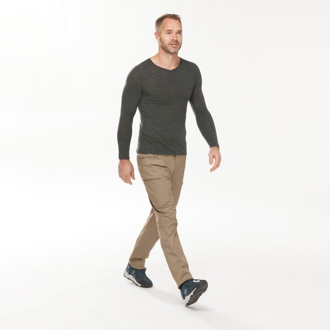 Men's Regular Hiking Trousers - NH500, Iced Coffee, , large image number 1