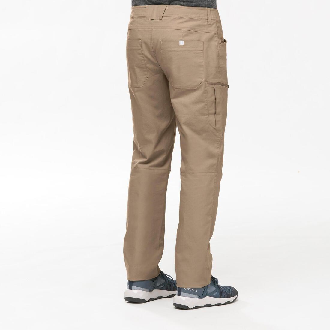 QUECHUA - Men's Regular Hiking Trousers - NH500, Iced Coffee