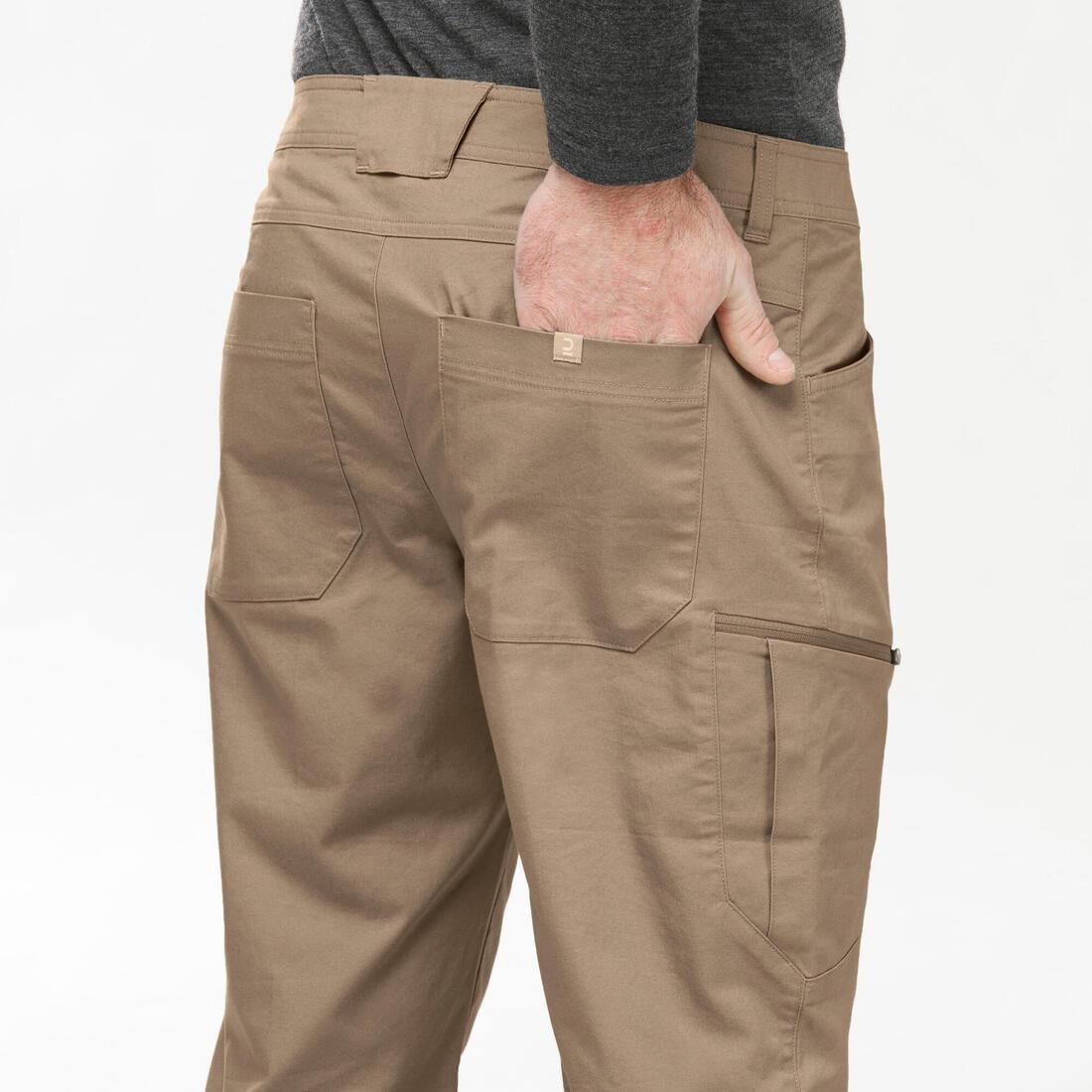 QUECHUA - Men's Regular Hiking Trousers - NH500, Iced Coffee