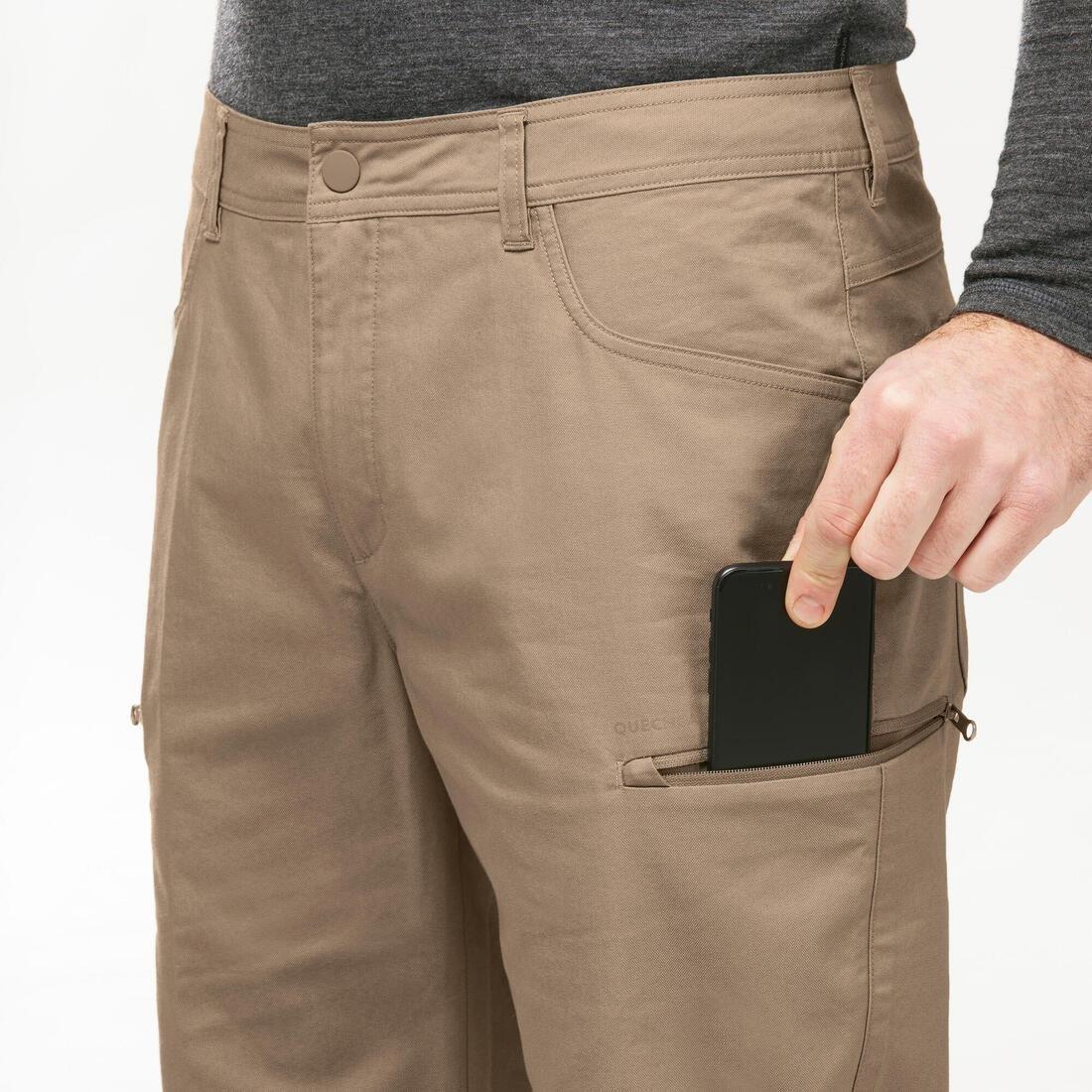 Men's Regular Hiking Trousers - NH500, Iced Coffee, No Color, large image number 6