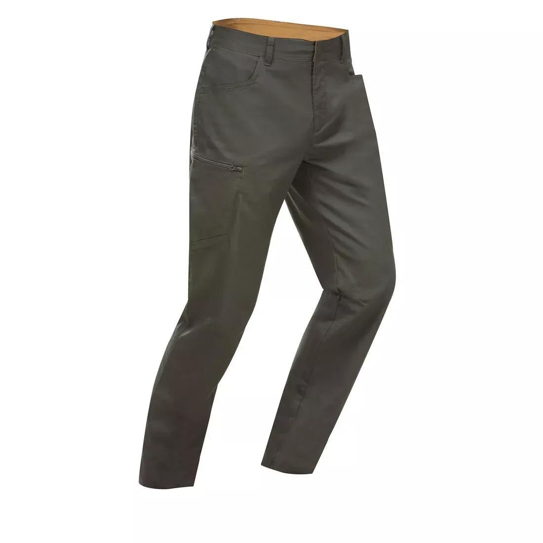 QUECHUA - Men's Regular Hiking Trousers - NH500, Iced Coffee