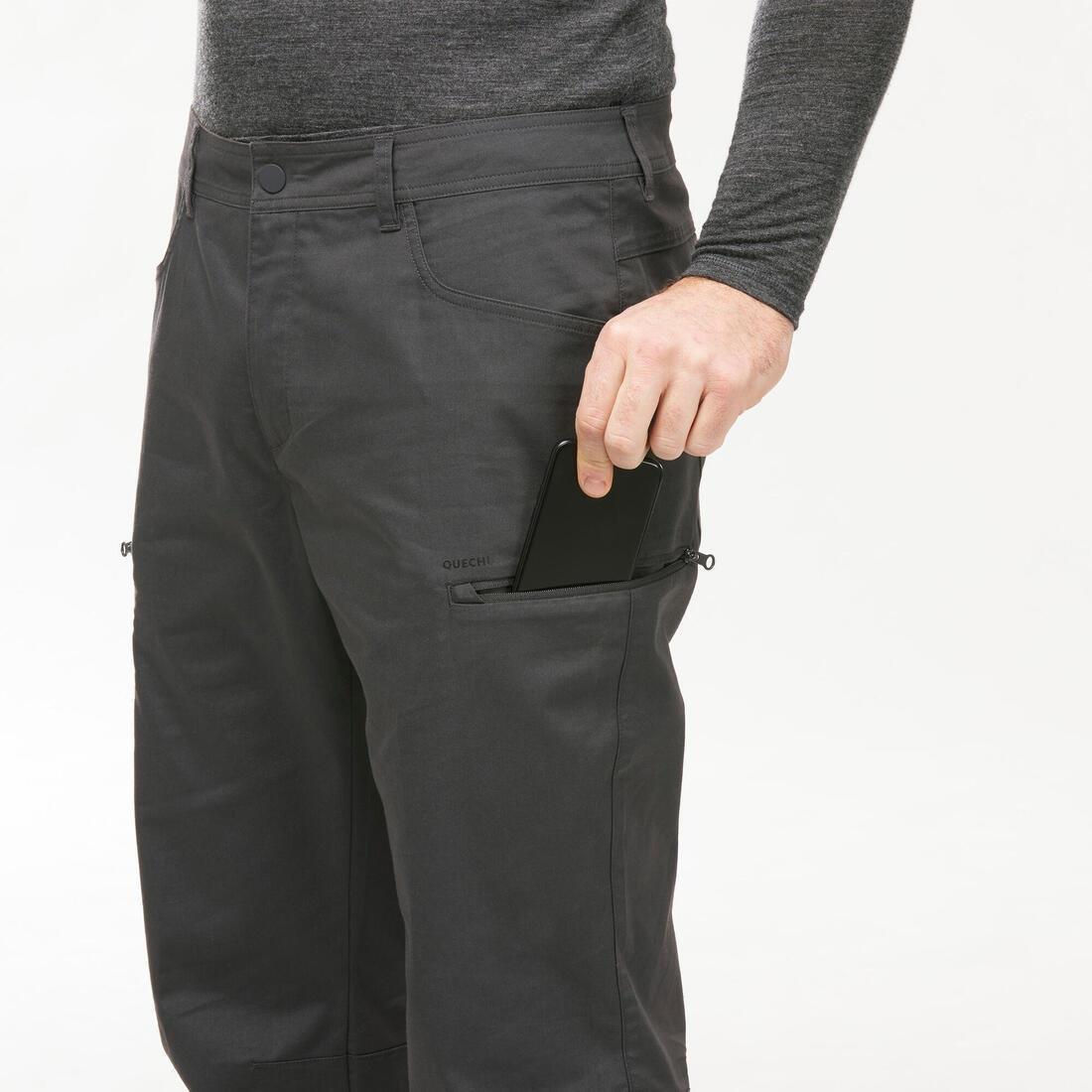 Men's NH500 Regular Off-Road Hiking Trousers, Carbon Grey, No Color, medium