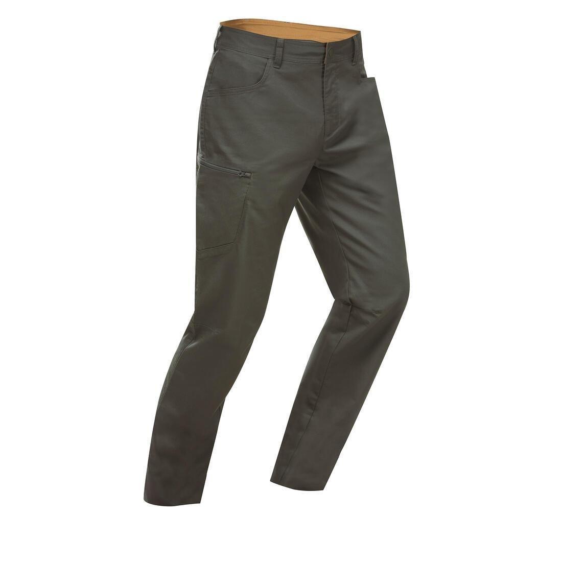 QUECHUA Men's NH500 Regular off-road hiking trousers, Black olive