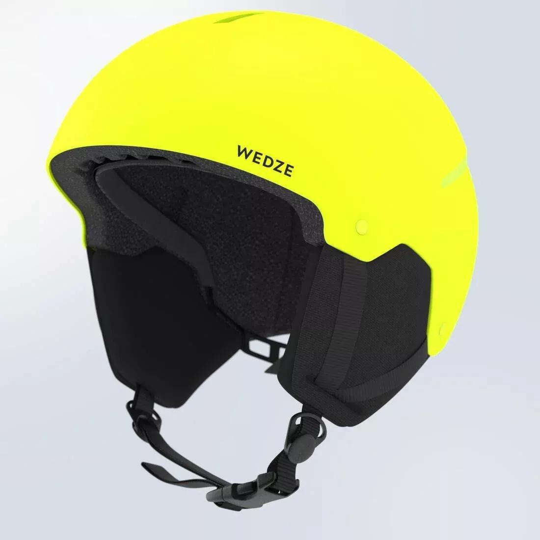 FLUO NEON YELLOW CHILDREN'S SKI HELMET H100, No Color, medium