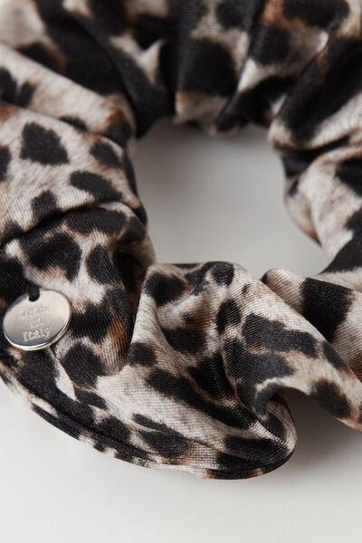 Brown Animal Print Scrunchie, 5501_811C, large image number 1