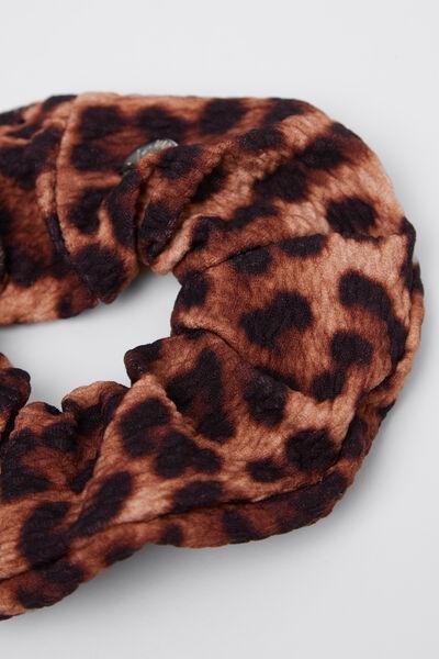Brown Animal Print Elasticated Scrunchies, 5501_033E, large image number 1