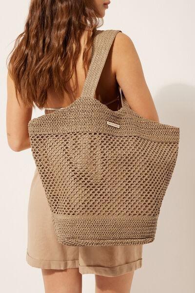 Beige Beach Bag, 5501_918C, large image number 0