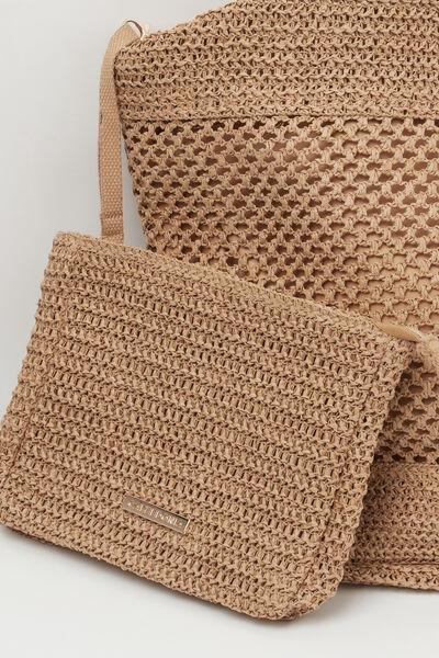 Beige Beach Bag, 5501_918C, large image number 1