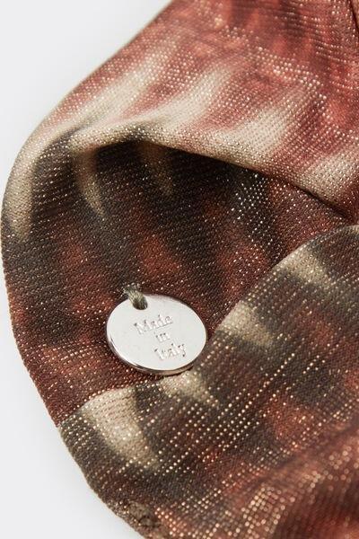 Brown Gold Elastic Gathered Chevron Scrunchies, 5501_151E, large image number 0