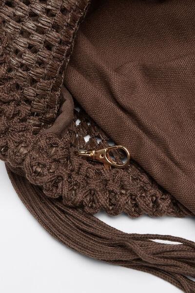 Brown Knitted Beach Bag, 5501_233E, large image number 2
