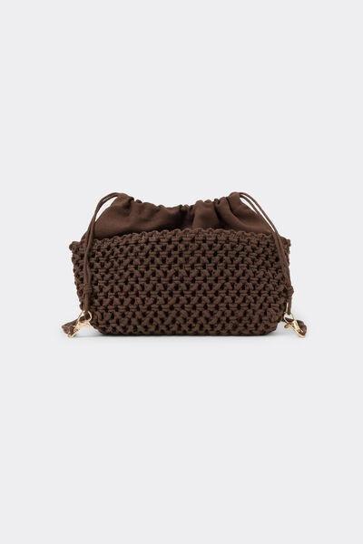Brown Cross-Body Knitted Mini Bag, 5501_233E, large image number 1