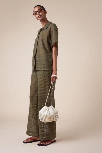 White Cross-Body Knitted Mini Bag, 5501_291E, medium