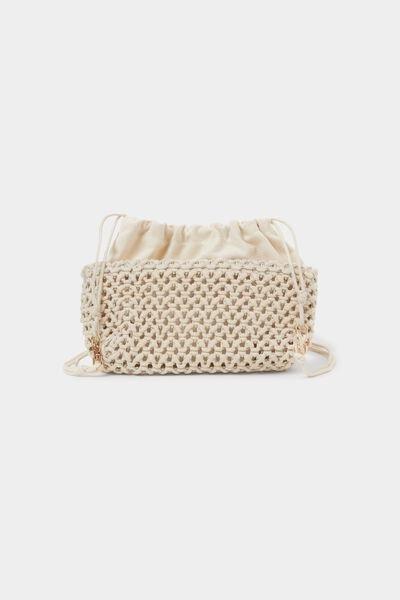 White Cross-Body Knitted Mini Bag, 5501_291E, medium