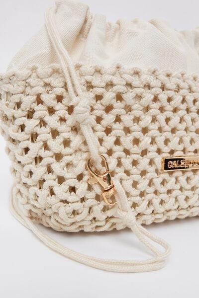 White Cross-Body Knitted Mini Bag, 5501_291E, medium