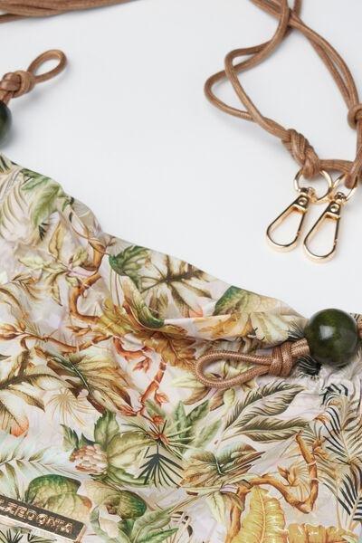 Beige/Green Printed Crossbody Mini Bag, 5501_144E, large image number 2