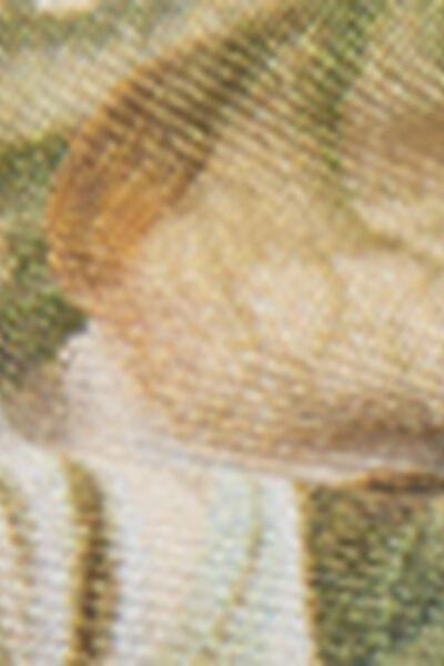 Beige/Green Elastic Double Ruching Scrunchies, 5501_144E, medium