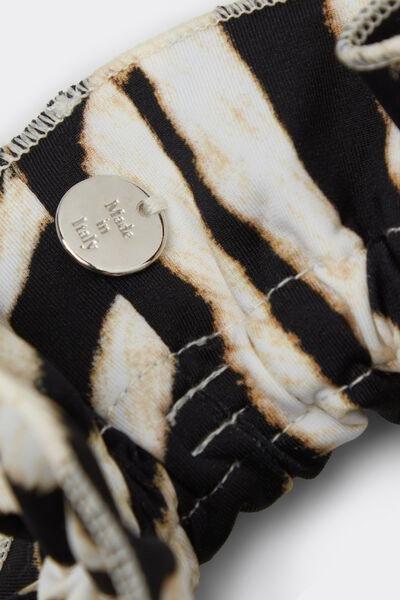 White/Black Elastic Double Ruching Scrunchies, 5501_247E, large image number 0