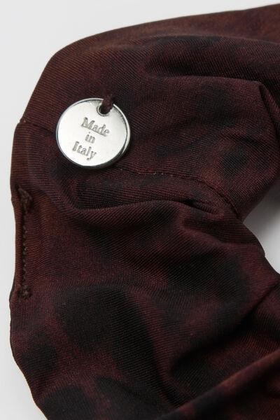 Brown Animal Print Elastic Gathered Scrunchies, 5501_165E, large image number 0