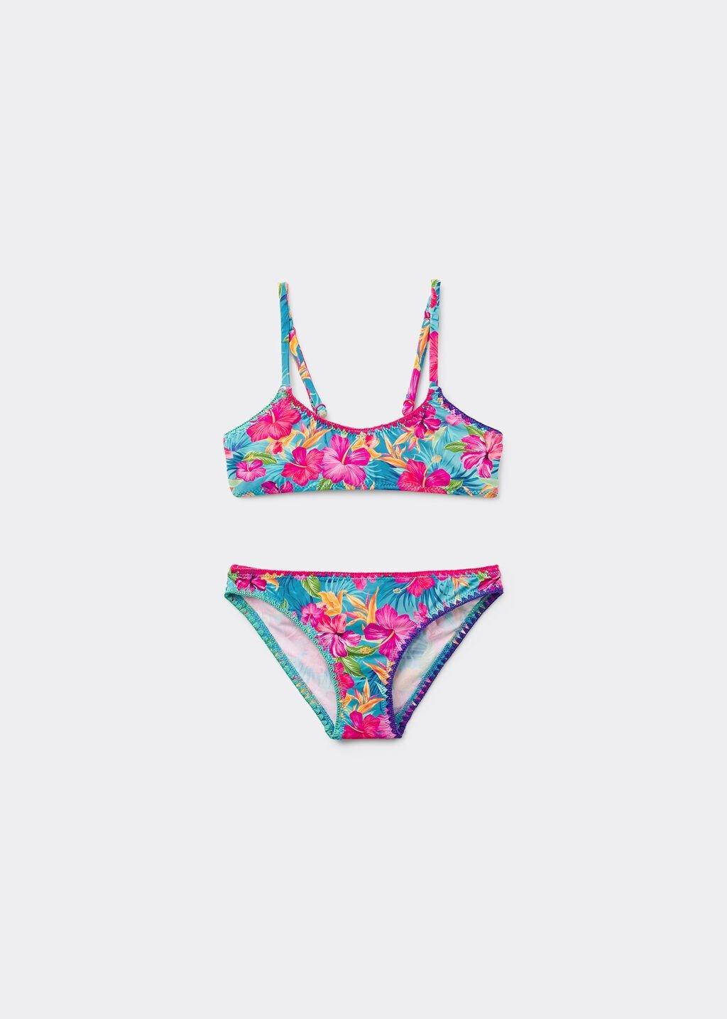 Multicolour Two-Piece Swimsuit, Kids Girls, , large image number 0