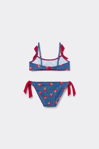 Navy Strawberry Two-Piece Swimsuit, Kids Girls, , large image number 2