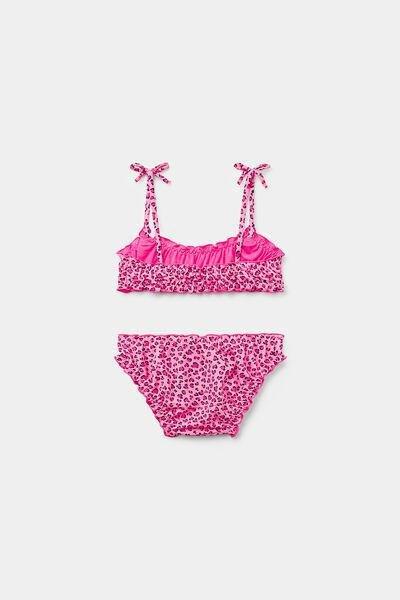 Pink Animal Print Two-Piece Swimsuit, Kids Girls, , large image number 2