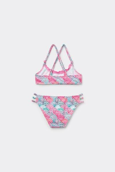 Pink Mermaid Shell Two-Piece Swimsuit, Kids Girls, , large image number 2