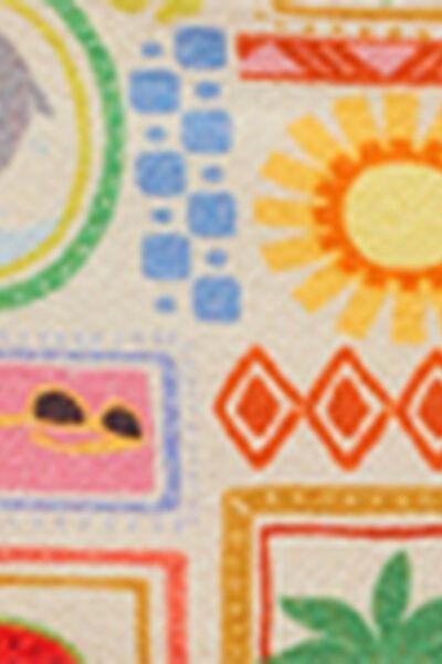Beige Summer Motives Printed Bikini Set, Kids Girls, 5501_198E, large image number 2