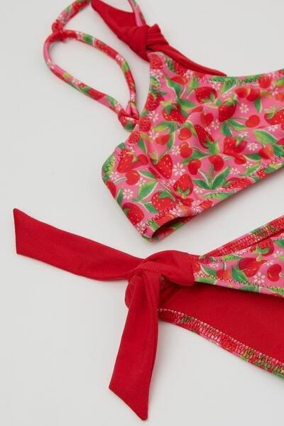 Red Strawberries Pattern Bikini Set, Kids Girls, 5501_201E, large image number 1