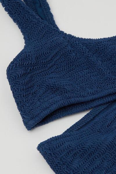 Navy Crinkle Waves Bikini Set, Kids Girls, 5501_157E, medium