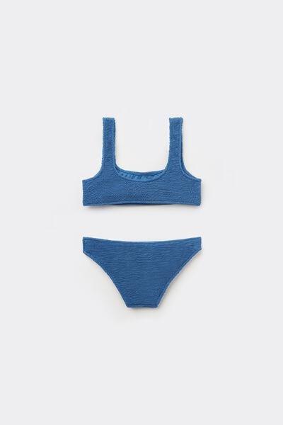 Blue Crinkle Waves Bikini Bottom, Kids Girls, , large image number 0