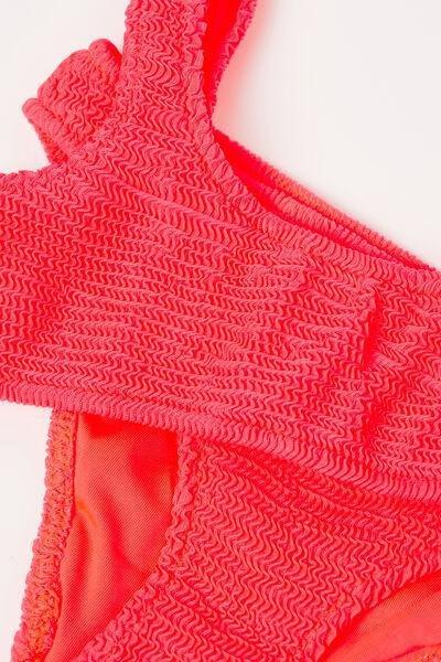 Red Crinkle Waves Bikini Bottom, Kids Girls, , large image number 0