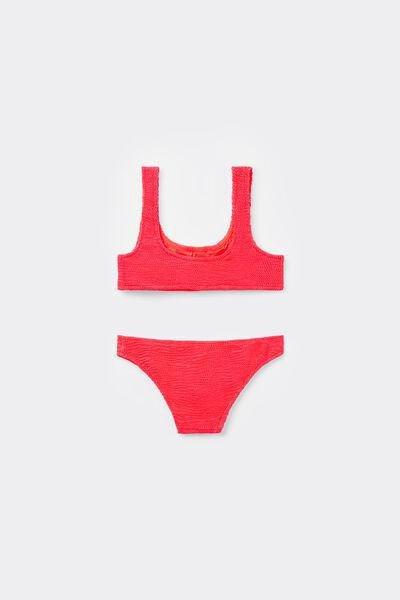 Red Crinkle Waves Bikini Bottom, Kids Girls, , large image number 1
