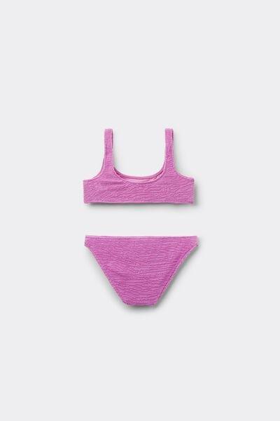 Violet Crinkle Waves Bikini Set, Kids Girls, 5501_191E, large image number 0