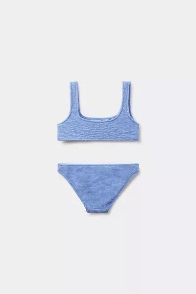 Blue Crinkle Waves Bikini Set, Kids Girls, 5501_192E, large image number 0