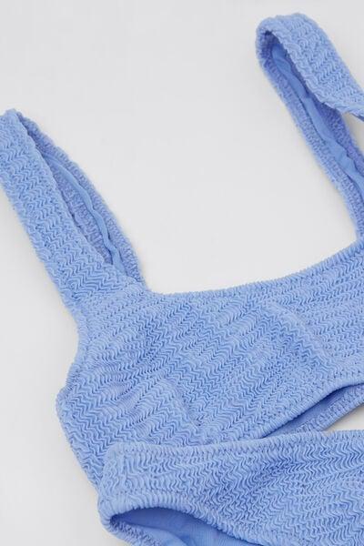 Blue Crinkle Waves Bikini Set, Kids Girls, 5501_192E, large image number 1