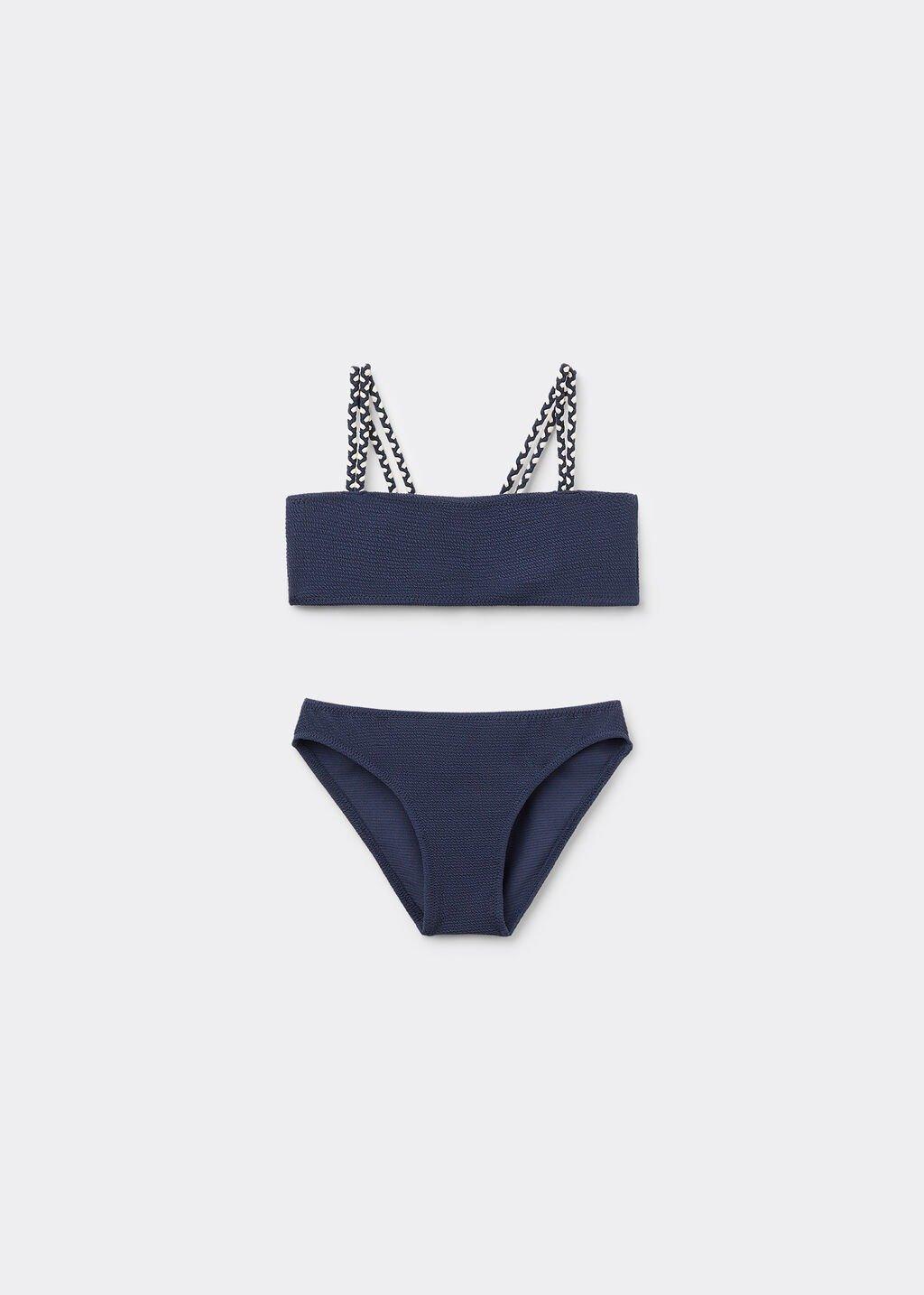Navy Two-Piece Swimsuit, Kids Girls, , large image number 0