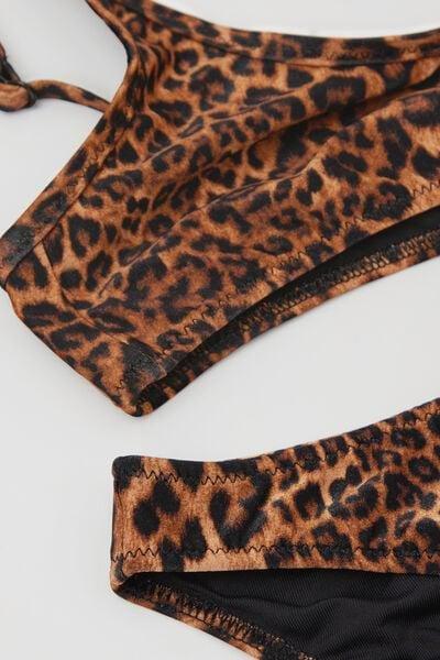Brown Animal Print Bikini Set, Kids Girls, 5501_145E, large image number 1
