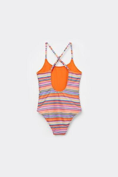 Multicolour Striped Swimsuit, Kids Girls, , large image number 0