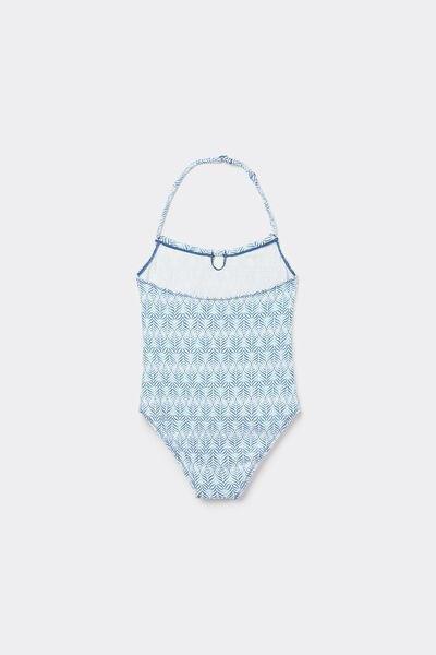 Multicolour Delicate Geometric Swimsuit, Kids Girls, , large image number 0