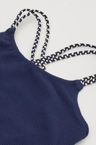 Navy One Piece Swimsuit, Kids Girls, , large image number 1