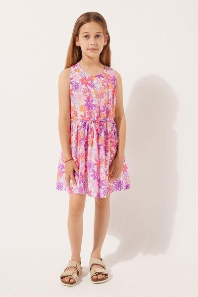 Pink Printed Dress, Kids Girls, , large image number 1
