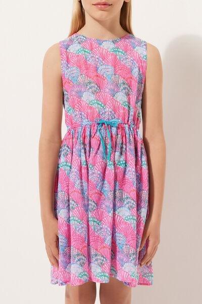Pink Printed Dress, Kids Girls, , large image number 1