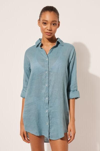 Calzedonia - Blue Linen Shirt Dress