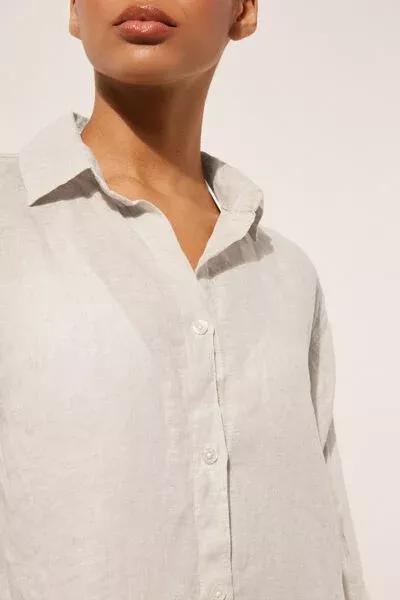 Ecru Beachwear Shirt Dress, 5501_910C, large image number 3