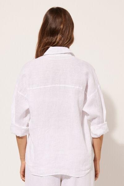 White Plain Overshirt Cropped, , large image number 2
