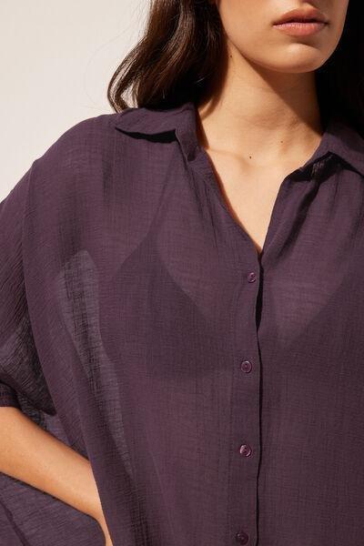 Red Plain Beachwear Kaftan, 5501_020E, large image number 3