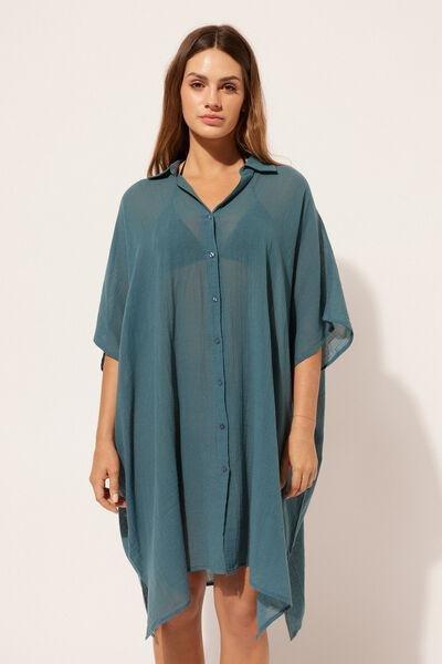 Blue Shirt Kaftan, 5501_021E, large image number 1