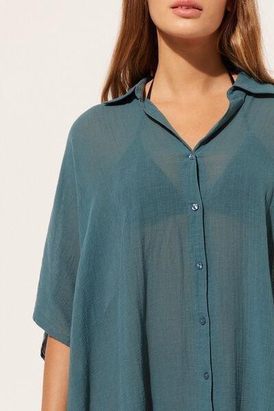 Blue Plain Beachwear Kaftan, 5501_021E, large image number 3