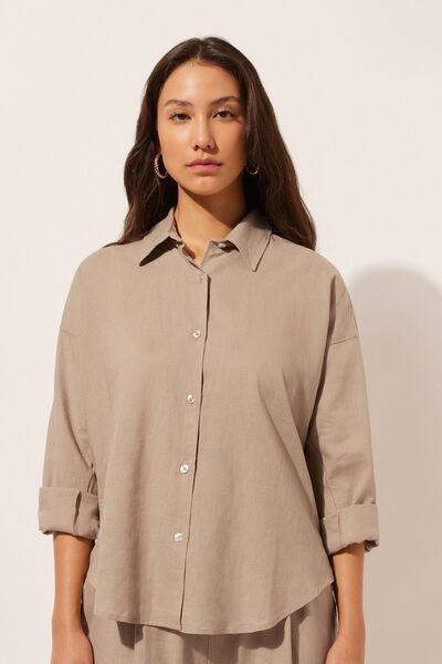 Beige Button Up Shirt, , large image number 1