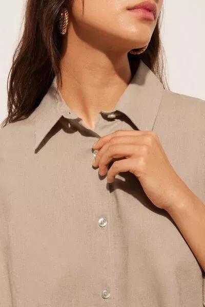 Desert Beige Button Down Shirt, 5501_079E, large image number 3